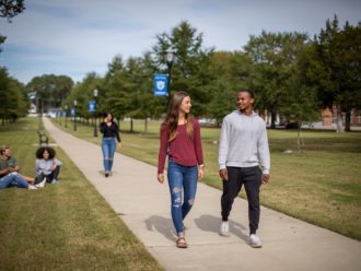 students in the park