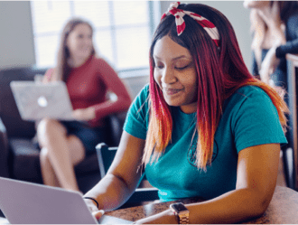 Chowan Student on Computer