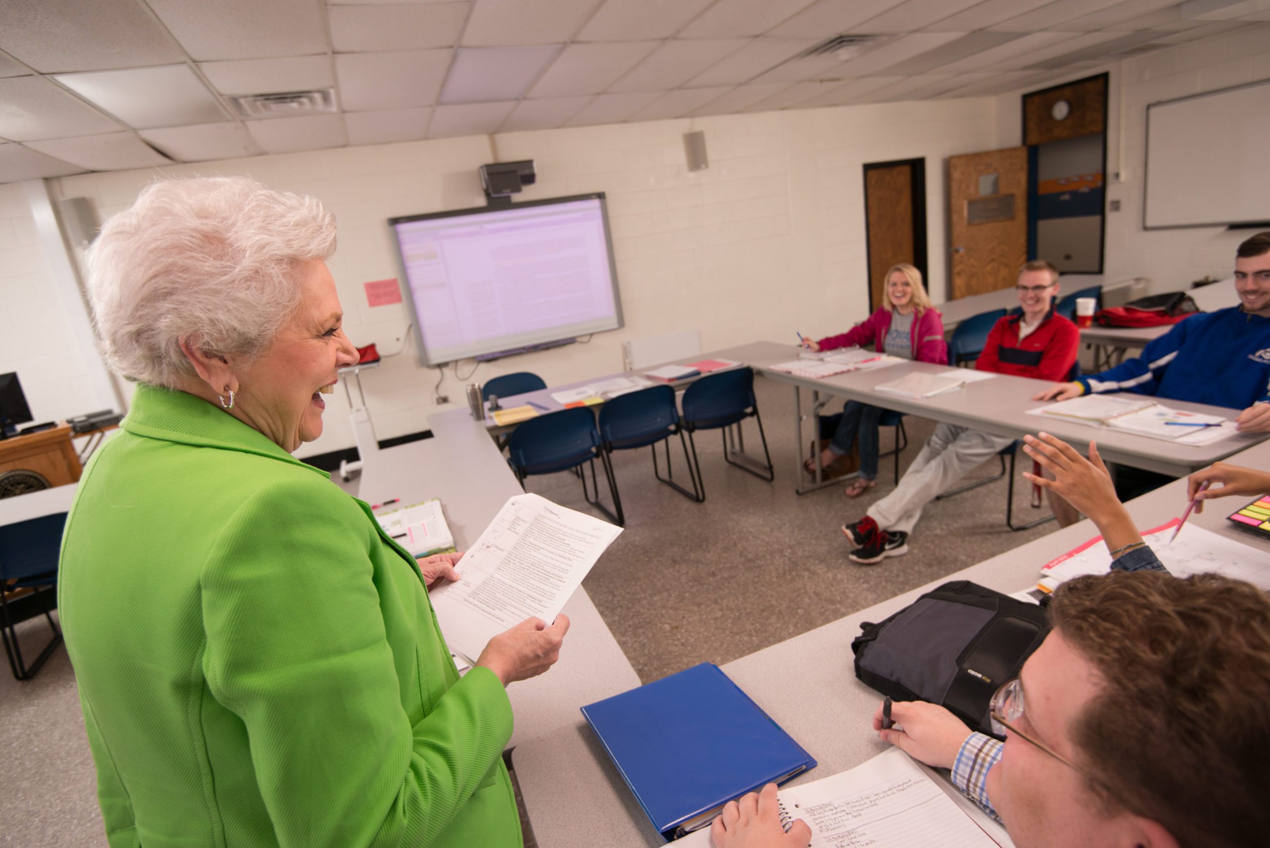 Dr. Tinkham teaching education classroom