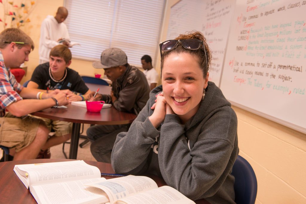 Writing Center student