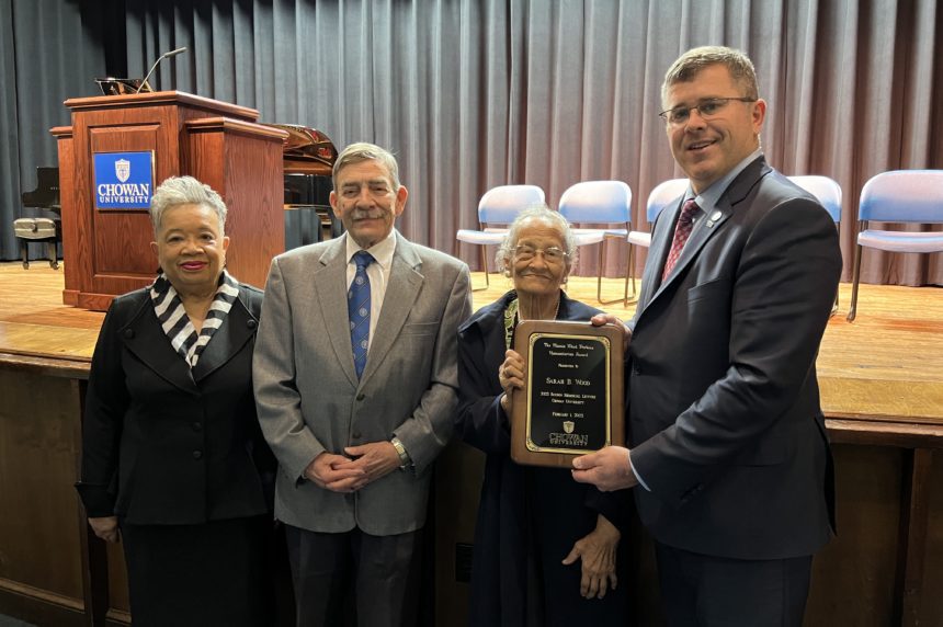 Sarah B. Wood receives Minnie Wood Perkins Humanitarian Award at Rouson Memorial Lecture