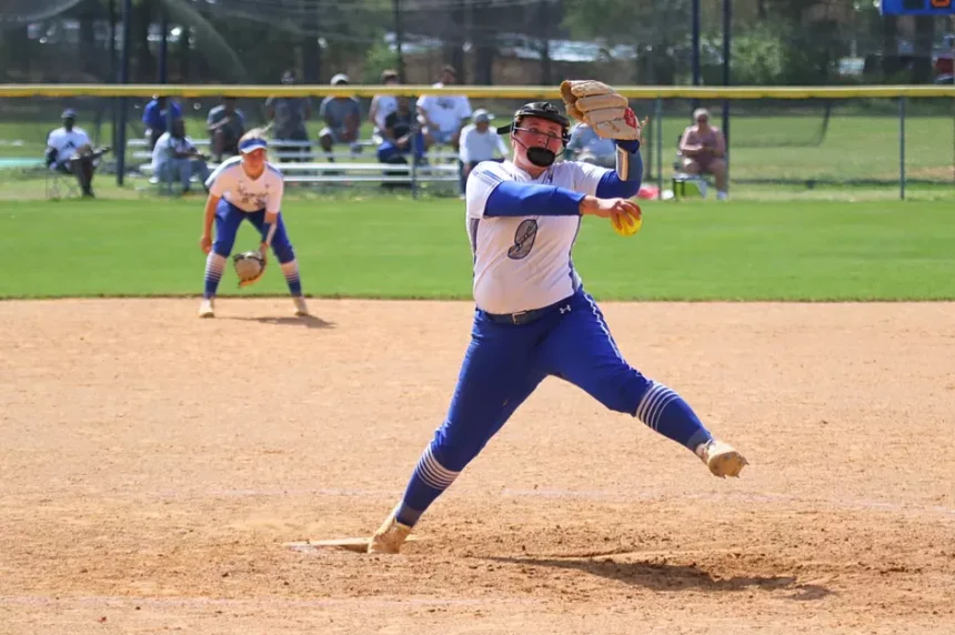 Haileigh Boone, junior, pitches first no hitter in Conference Carolinas Champions history.